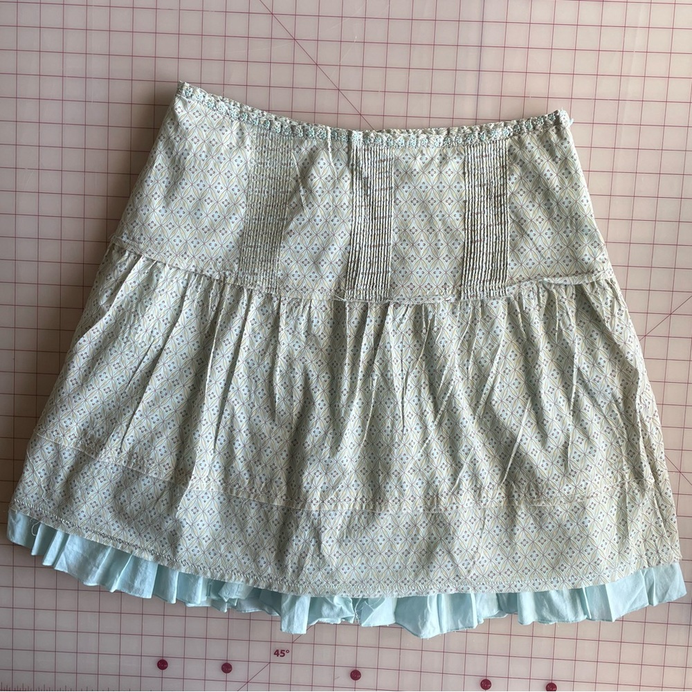 American Eagle Outfitters Light Blue Tiered Ruffled A-Line Skirt 12 boho prairie